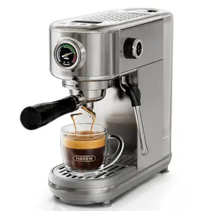 HiBREW H10B espresso machine, Semi-Automatic coffee maker with milk frother steam wand hirew coffee supplies keurig machine coffee gear