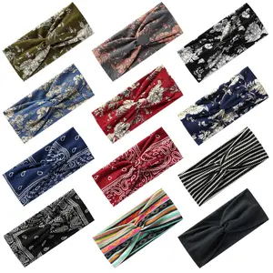 6-PCS Women's Boho Zigzag Crossover Wide Headbands, Elastic Soft Comfortable Non-Pinching Anti-Slip Hair Bands, Stylish Bohemian Fashion Hair Accessories Perfect for Daily Outfits, Vacations, Parties and Casual Everyday Styling