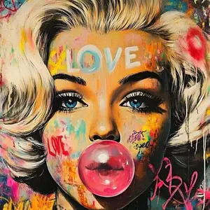 5D DIY Full Diamond Round Diamond Painting - Diamond Art Kit Colorful Blonde Mosaic, Canvas - DIY Art Decoration, Home Wall Decor, Perfect for Valentine's Day, Independence Day, Birthdays, and Anniversary Gifts.