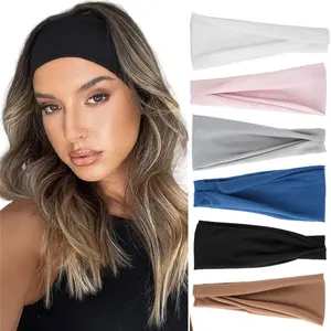 6Pcs Headbands for Women Hair Bands for Women’s Hair Non Slip Women Thick Headband Stretchy Sweat Bands Headbands for Yoga Workout Every Day Basic Fashion Accessories - Home Improvement.