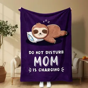 Cute Sloth Pattemn Blanket,  Soft Comfortable Throw Blanket, Cool Bedroom Bedding Blankets for Home Office Travel Dormitory Camping
