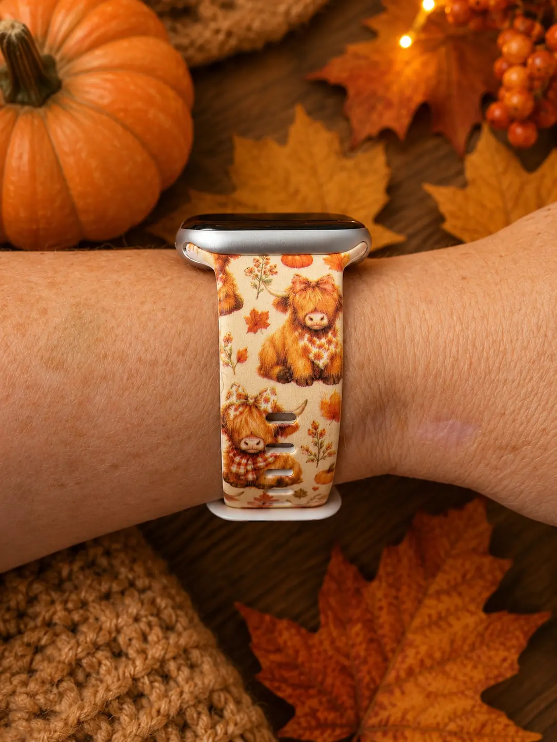 Highland Cow Fall Watch Band