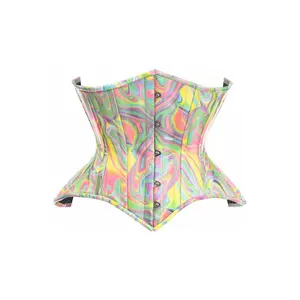 Top Drawer Retro Swirl Steel Boned Curvy Cut Underbust Cincher Corset