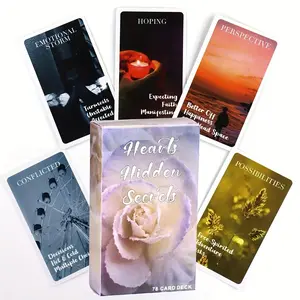 Heart Hidden Secret Oracle Card, Twin Flame Love Oracle Cards, Oracle Deck for Beginner, Divination, Unique Illustrations, Help Their Unlock The True Face of Your Heart