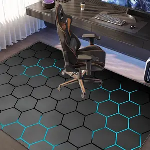 Soft Geometric Gaming Area Rug, 3x5 Feet Blue Carpet for Bedroom & Game Room Decor, Multifunctional Floor Mat for Stylish Spaces, Gaming Rugs