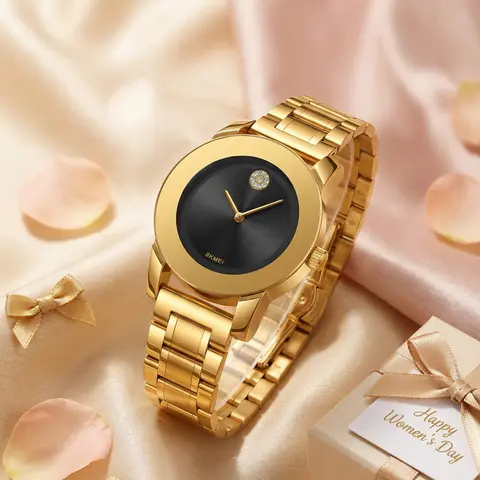 Luxury Women's Watch, Fashionable Watches, Sparkle, Elegant Two-Hand Dial, Quartz Movement, Casual Style, Suitable for Office, Commute, Dates, Daily Wear, Quartz Analog Watch