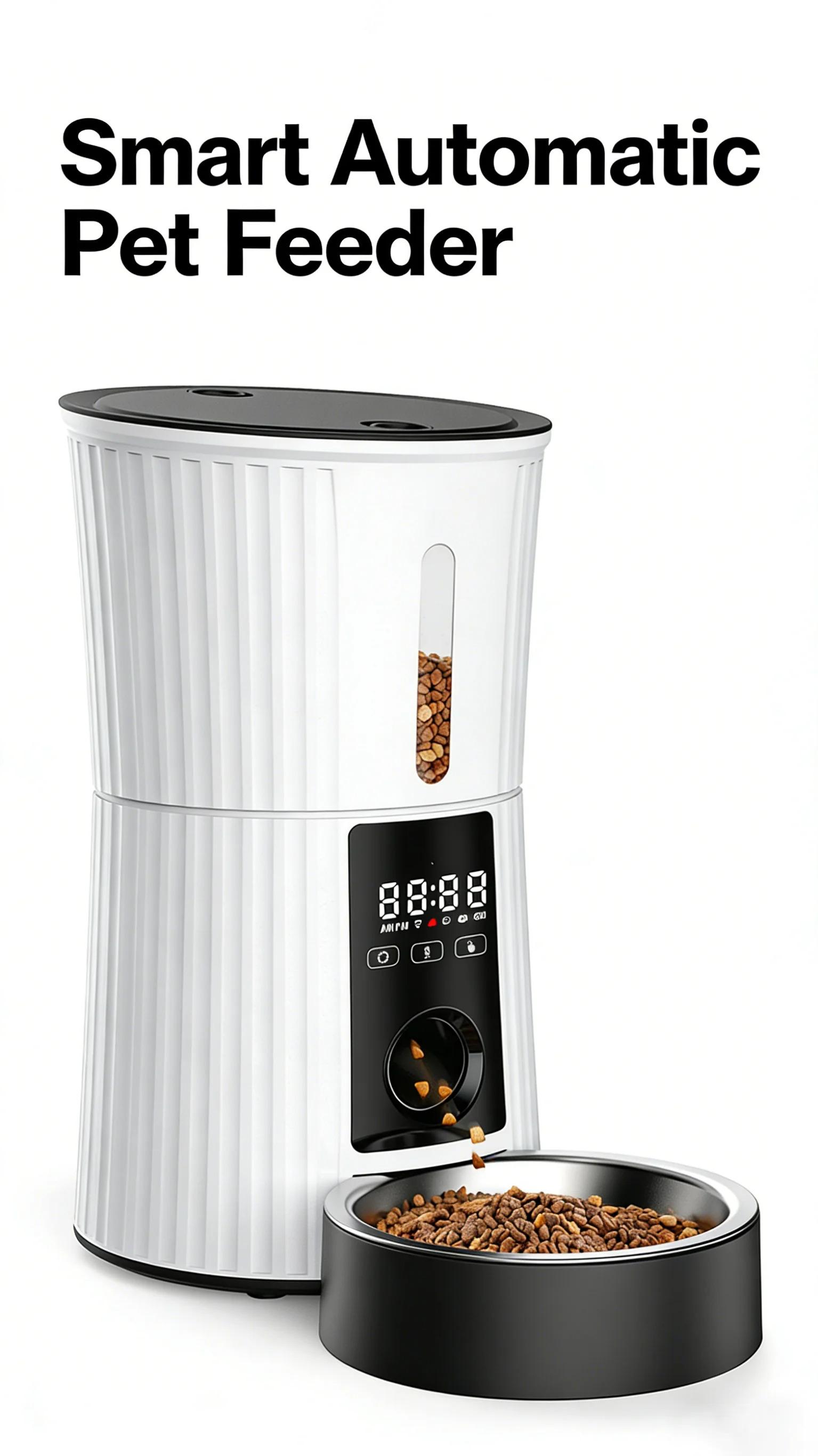 Smart Automatic Stainless Steel Pet Feeder Simple Scheduled Dog Cat Food Dispenser with Auto Bowls & Feeders for Pets Smart Automatic Stainless Steel Pet Feeder Simple Scheduled Dog Cat Food Dispenser with Auto Bowls & Feeders for Pets