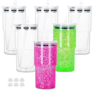 Create Your Own Tumbler - Customizable Clear Plastic Cup with and with out Handle for Beverages