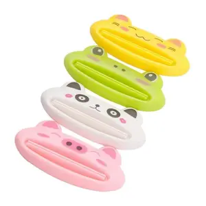 Cartoon Animal Toothpaste Squeezer Set, 4 Pieces, Kids' Bathroom Accessories, Independent Toothpaste Holder, Small Bath Essentials