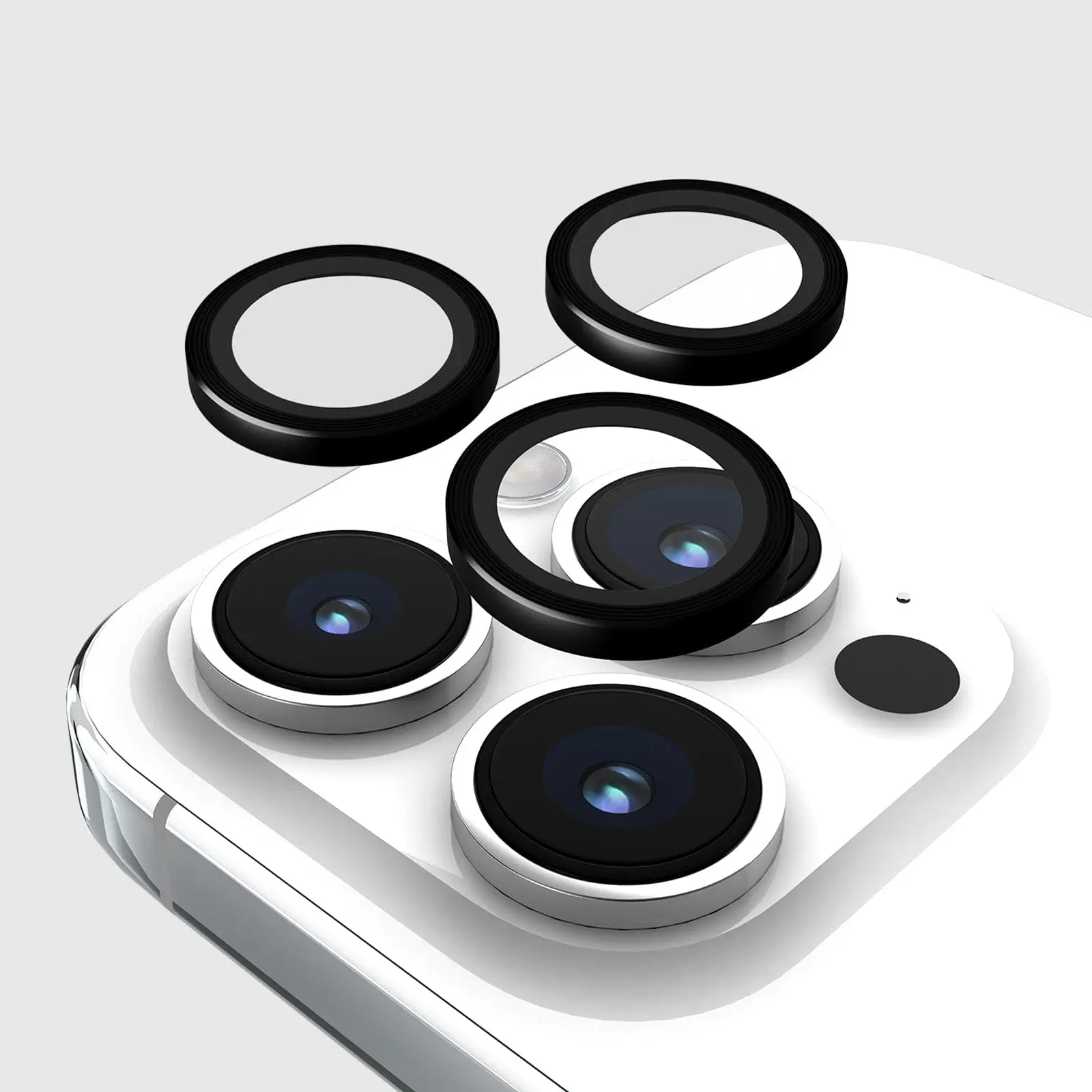 case-mate Aluminum Camera Lens Protector - Travel-Friendly iPhone 15 Pro / 15 Pro Max Accessory, Aluminum Ring with Double-Tempered Scratch-Resistant Glass, Anti-Fingerprint Coating, Camera Protector Cover