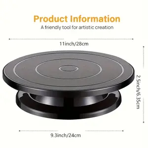 11" Cake Decorating Turntable - 360° Smooth Rotating Base, Lightweight Baking Stand, Non-Slip Professional Spinner & Display Riser for Home Bakers, DIY Crafting