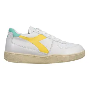 diadora Mens Mi Basket Low Used Lace Up Sneakers Shoes Casual - White