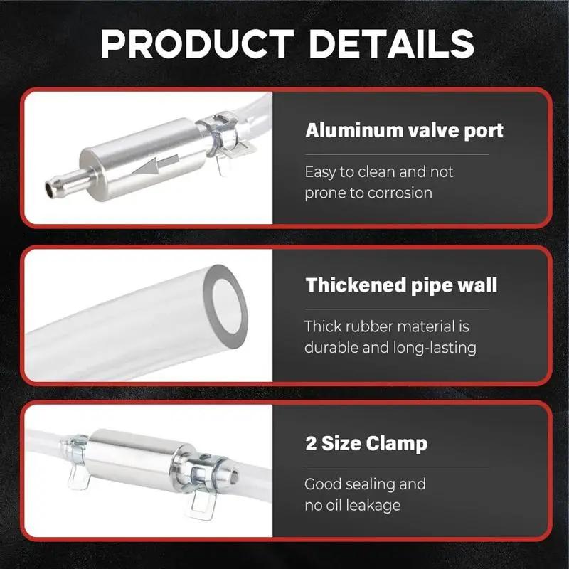 Automotive Vehicle Tool Soft Brake Bleeder Hose Kit - 4-Piece/2-Piece Corrosion-Resistant Hoses with Metal Clamps, 1-Way Valves - Durable and Practical for Car, Motorcycles Hydraulic Brake & Clutch Maintenance - Ideal for Repair Technicians