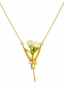 DIY Floral Bouquet Necklace, Elegant Women's Jewelry Gift, Customizable Flower Arrangement Pendant, Perfect for Special Occasions