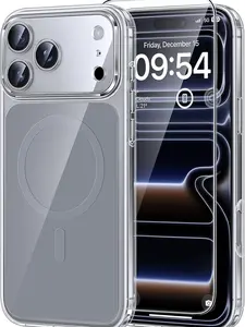 iPhone 17 Pro max case, Compatible with MagSafe with Screen Protector, Anti-Yellowing Military-Grade Protection Shockproof Magnetic iPhone 17 ProMax Case, Clear White