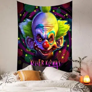 Killer Klowns from Outer Space Hanging Bohemian Tapestry Hanging Tarot Hippie Wall Rugs Dorm Japanese Tapestry  Halloween gift  DreamyDwell Textiles
