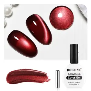 JODSONE 16.5ml Burgundy Red Cat Eye Gel Polish | Glitter Magnetic Reflective Translucent UV Cure Home/Salon