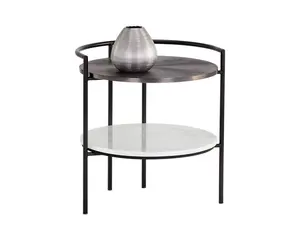 Sunpan Brighton Contemporary Bronze Marble Nightstand