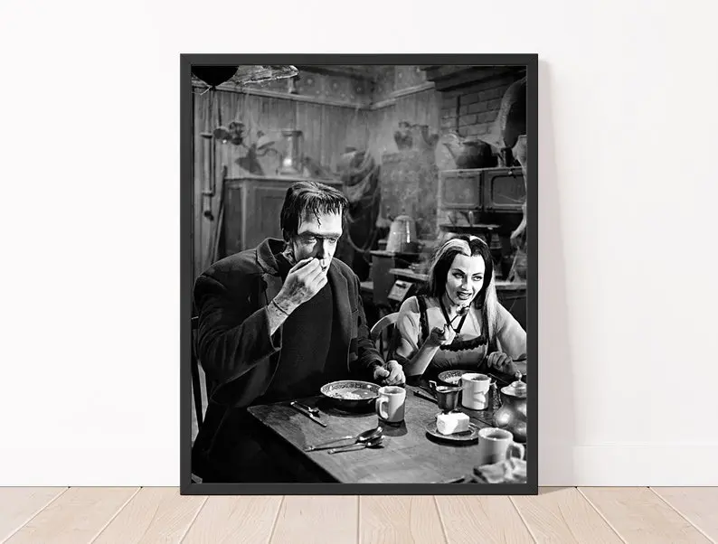 Horror Movie Poster, Herman And Lily Munster Print, The Munsters Movie Poster