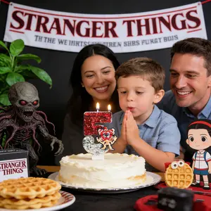 Stranger Things Candle, Carnivorous Plant Candle, Birthday Decoration, Horror Theme Birthday Cake Candle, Cartoon Party Supplies for Boys Girls, Spooky, Creepy