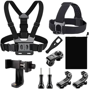 Phone Chest Harness Vest Mount Head Strap Clip Holder for POV/VLOG, Quick Release Chesty Body Mount, Compatible with GoPro and Other Action Camera + Smartphones Cellphone Stand