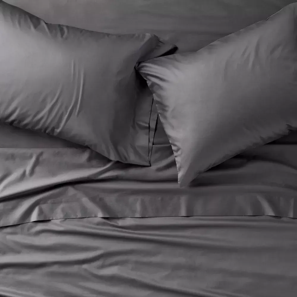 California King 600 Thread Count Sateen Sheet Set Dark Gray - Casaluna