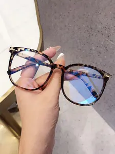 2025 Trendy Leopard Pattern Frame Eyeglasses, Fashionable Blue Light Blocking Glasses for Women & Men, Fashion Eyeglasses for Work, Daily Clothing Decor, Perfect for Student Daily Use  Anti-blue