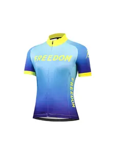 Women's Blue Cycling Jersey Spring & Fall Mountain Bike Gear, Fitted Casual Top for Professional Racing, All-Over Print Design, Cycling Shirt