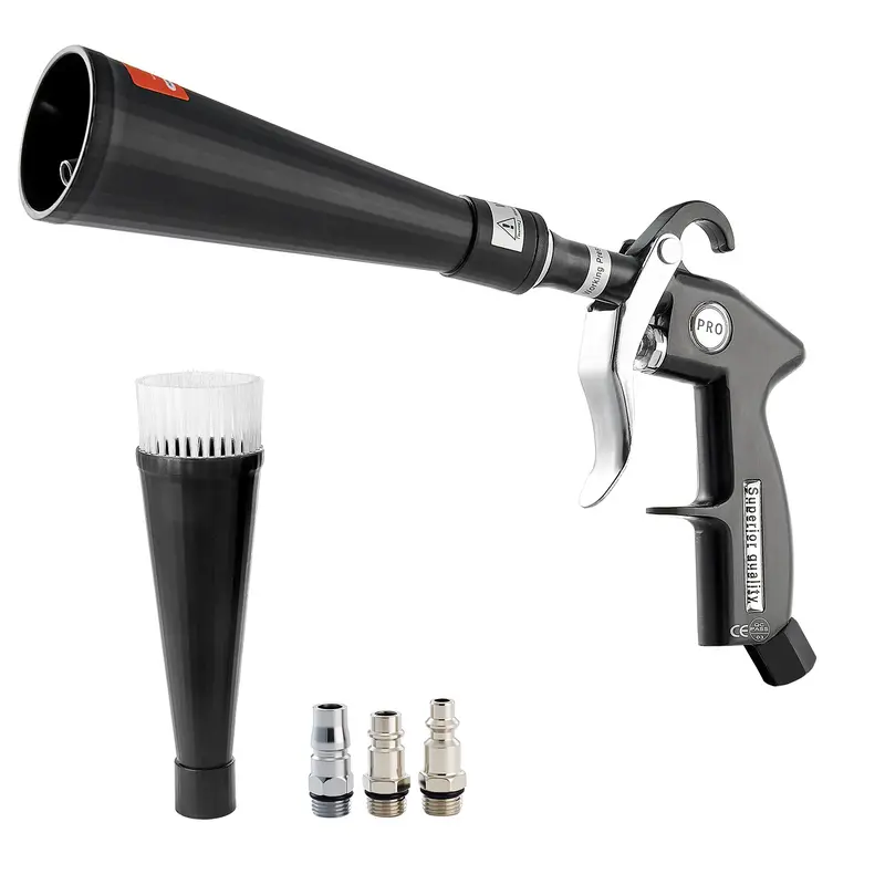 VEVOR Car Cleaning Gun,  , 6-9.2 Bar High-Pressure Air Blow Gun with 2 Set Nozzles, 360° Rotating Nozzle for Complete Cleaning, Quickly Blasts Dirt and Dust from Surface, Work with 1/4 NPT Air Compressor