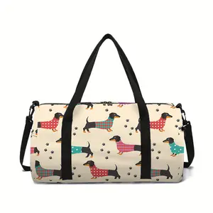 Dog Print Travel Bag, Portable and Stylish Luggage Bag for Business Trips, Handheld Storage Bag, Luggage Bag, Gym Bag
