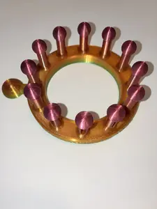 Rainbow Design 12 Peg Knitting Loom 3D Printed 4 Inches with 4 1/2 & 5 1/2 Inch Darning Needles High-Quality PETG Plastic