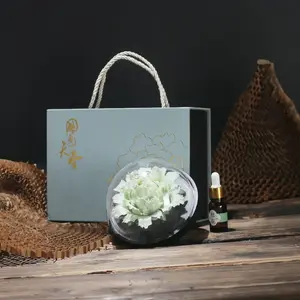A17. Luxury Dehua White Porcelain Hand-Pinch Peony Ceramic Flower Tea Bar Decor Aroma Diffuser Gift for Teacher
