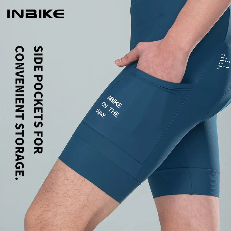INBIKE Men's Padded Cycling Shorts with Quick-Dry Compression Panels, 4D Mesh, UPF 50+, Ergonomic Cushion and 3 Pockets for Mountain Biking