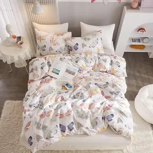 Ivellow Twin Duvet Cover Kids Soft Cotton Duvet Cover Set  Kids Duvet Cover for Boys Girls Toddler Teen Kawaii Cute Bedding Set 3Pcs White Pink Comforter Cover with Zipper Closure 2 Pillowcases, Deals For You Days