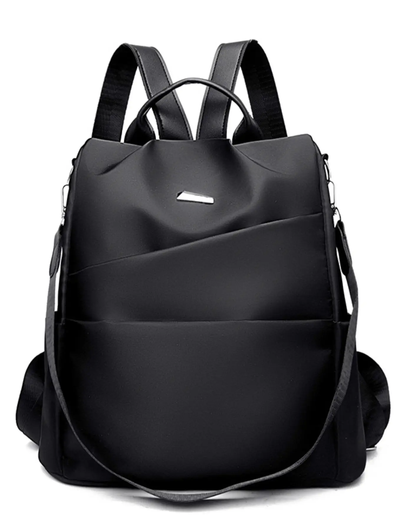 Fashion Solid Color Zipper Backpack, Casual Preppy Style Built-in Organizer School Bag for Women & Girls, Casual Trendy Versatile High-quality Daily C