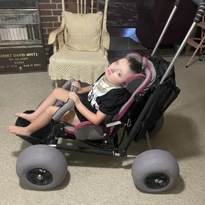 VEVOR Beach Dolly with Big Wheels for Sand, TikTokShopBlackFriday, 29.9" x 15.4" Cargo Deck, w/ 12" BIG Wheels, 165LBS Loading Capacity Folding Sand Cart & 27" to 44.7" Adjustable Height, Heavy Duty Cart for Beach VEVOR Super Brand Day