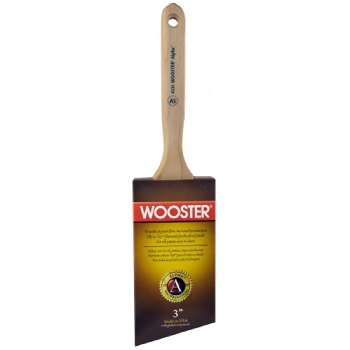 212 MAIN 3 in. Alpha Angle Sash Paint Brush, Firm Formulation, Micro Tip, Smooth Flow for Home Improvement & Building Supplies Paint Applications, Firm Blend
