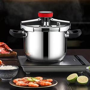 stainless steel induction pressure cooker, 1 count large capacity multi-purpose cooking pot with automatic alarm function, modern durable pressure cooker for home kitchen, kitchenware