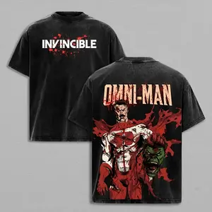 Omni Man Shirt Invincible Tee, Viltrumite Power Superhero Graphic Vintage Washed