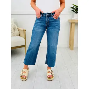 Daydreamer Wide Leg Tummy Control Cropped Jeans