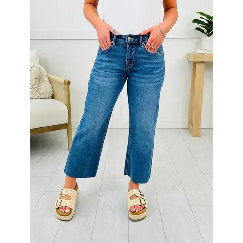 Daydreamer Wide Leg Tummy Control Cropped Jeans