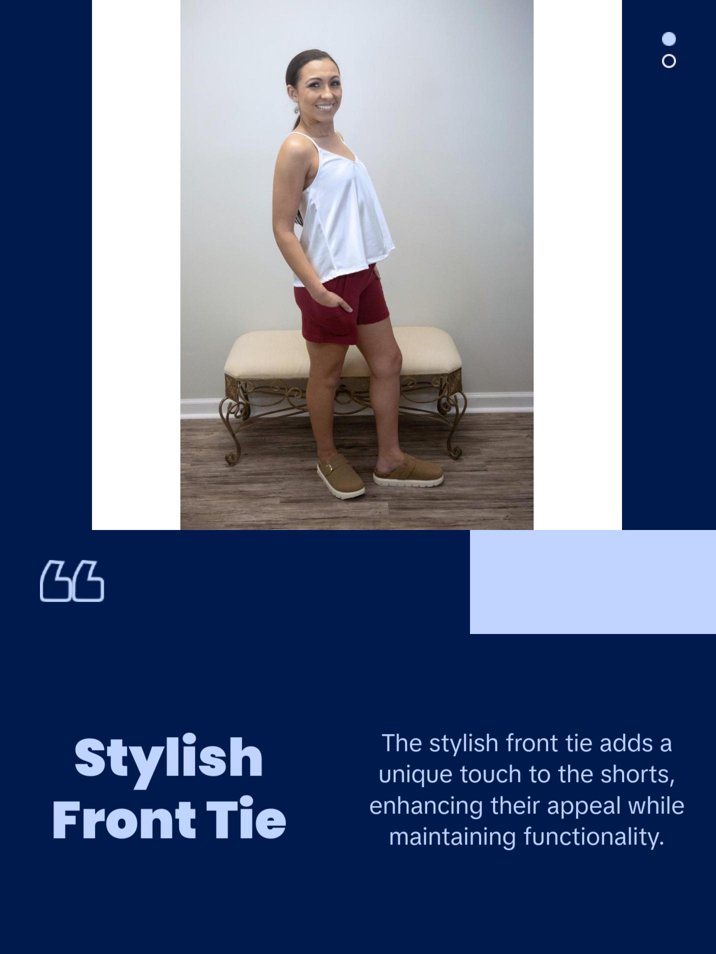 Lana Cotton Drawstring Shorts (Garnet)