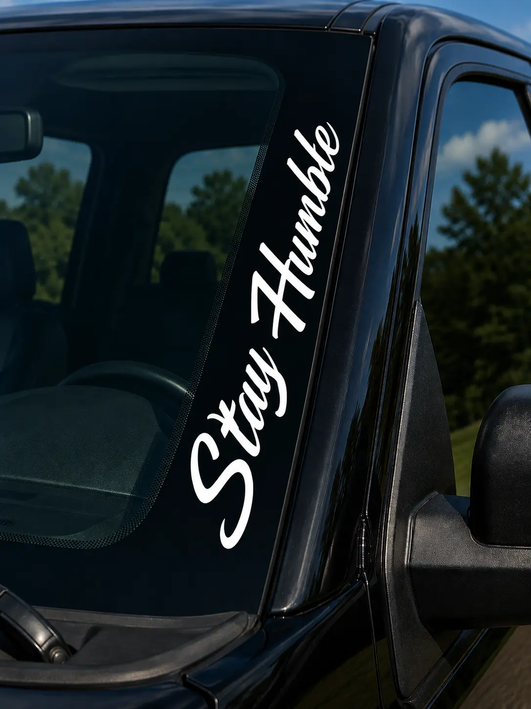 Stay Humble Script Vinyl Decal | Car Window Sticker | Windshield Banner | Truck Decal | Laptop | Tumbler | Waterproof Die-Cut Vinyl