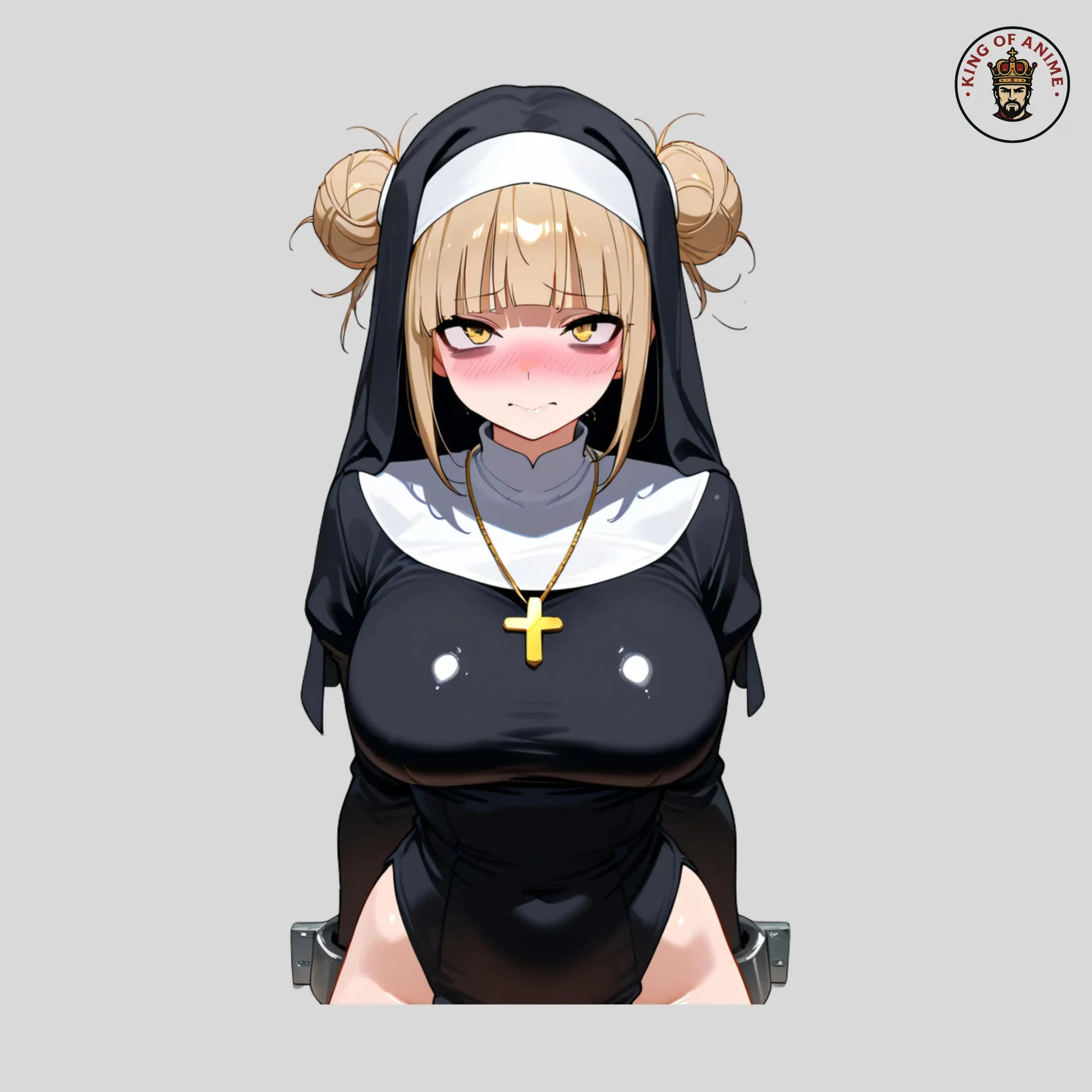 Himiko Toga Nun Outfit Anime Sticker, MHA Villain Waifu Fan Art Funny Parody Decal