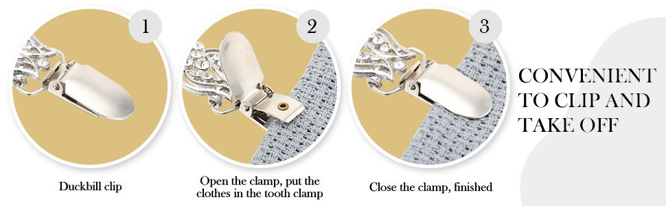 4 Pieces Vintage Sweater Shawl Clips Retro Cardigan Collar Dress Shirt Brooch Clips for Women Wearing, 4 Styles