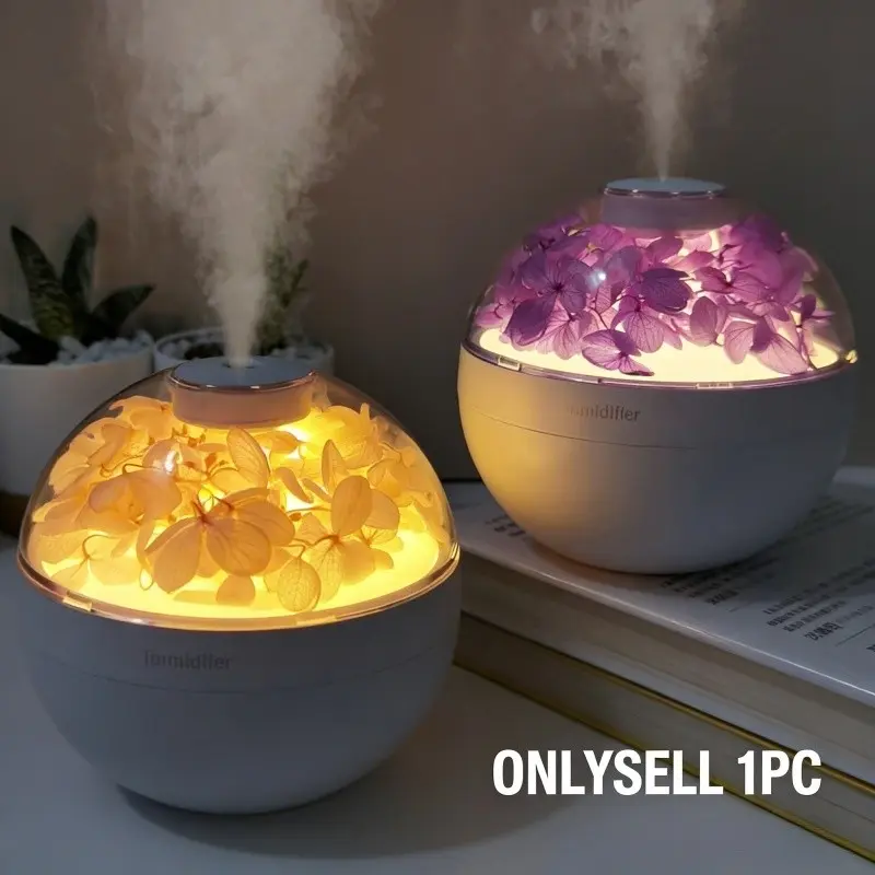 USB Powered Air Humidifier with Flower Decor, 1 Count Creative Mini Air Humidifier, Cool Mist Humidifier, Desktop Aroma Diffuser, Aroma Diffuser Humidifiers, Suitable for Home Office, USB Humidifier Machine, Aromatherapy for Home