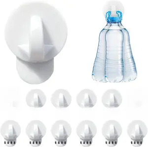 Adhesive Hooks Heavy Duty, 12-Pack Removable Wall Hooks for Hanging Pictures, Curtains, Hats, Damage-Free Hanging & Organization, Holds up to 3.3lb (Large)