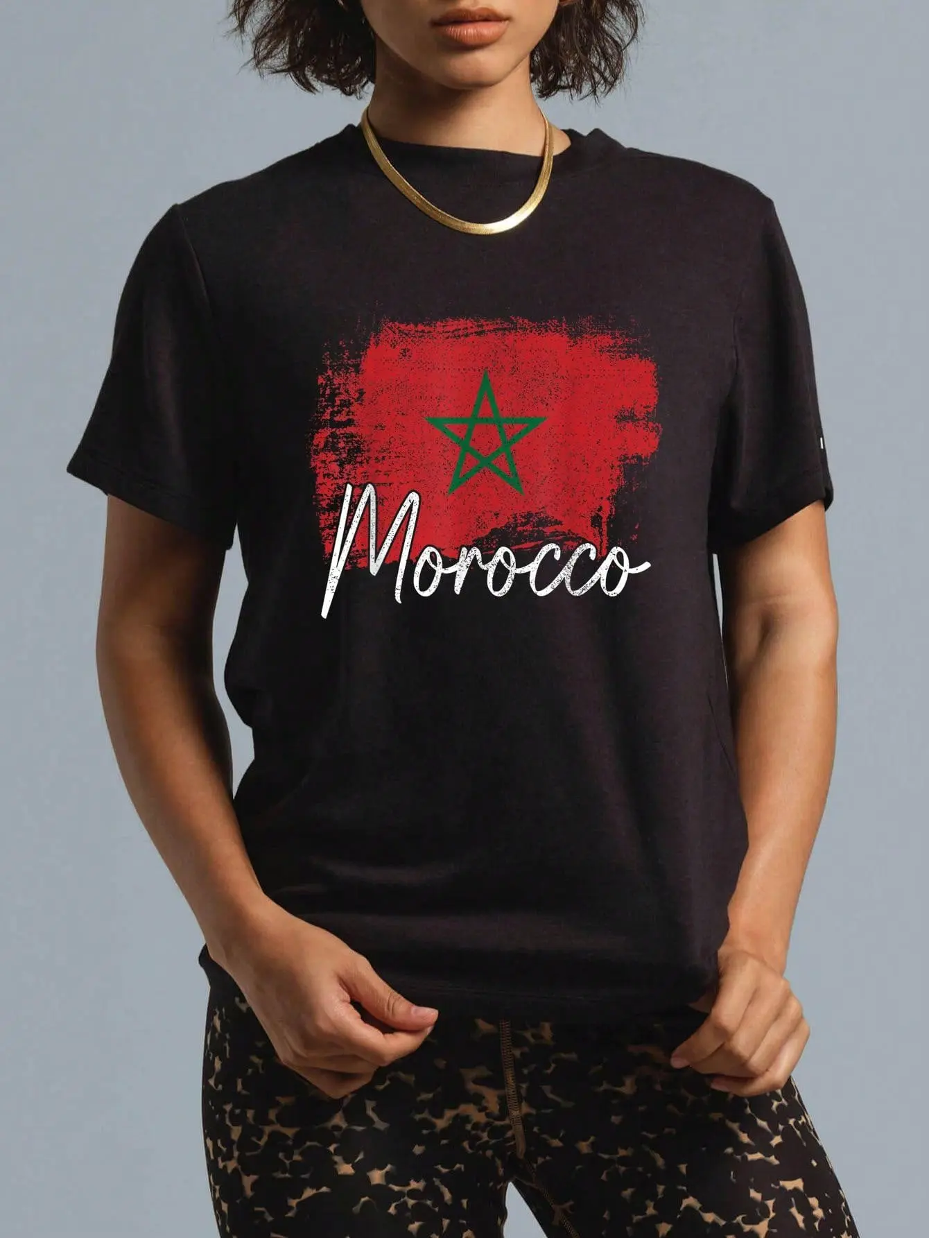 100% Cotton Morocco Vintage Flag Moroccan African T-Shirt