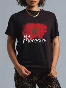 100% Cotton Morocco Vintage Flag Moroccan African T-Shirt