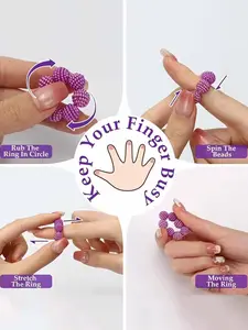 5pcs Sensory Fidget Ring | Adjustable Multi-Color Gradient Ring with Different Touch Sensations for Stress, Suitable for Home, Outdoor, School, Office, Travel - Ideal for Various Holiday Surprise Gifts Fashion Jewelry Accessories